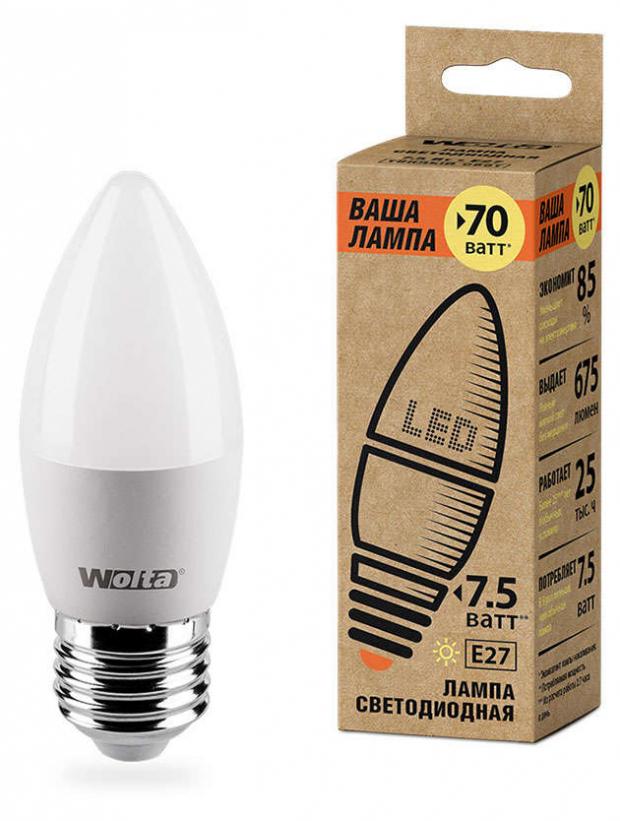 

Лампа WOLTA LED 7,5 Вт теплый свет