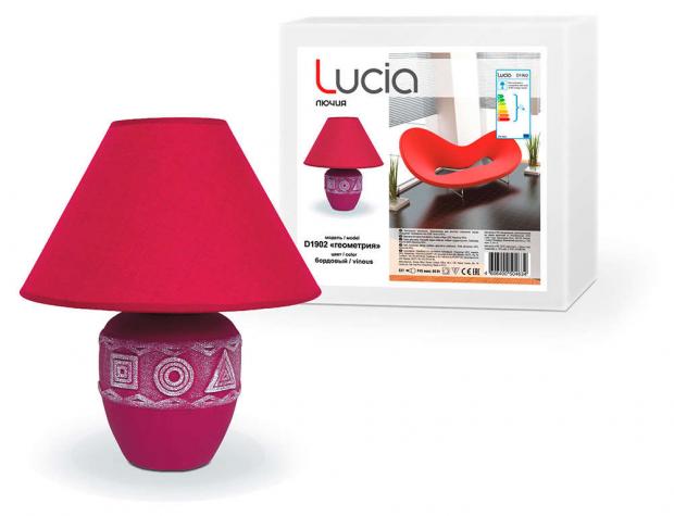 

Лампа настольная бордовая Lucia D1902 Геометрия Е27