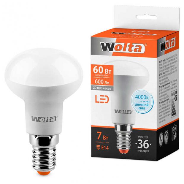

Лампа светодиодная WOLTA LED 7-60W E14 R50 холодный свет