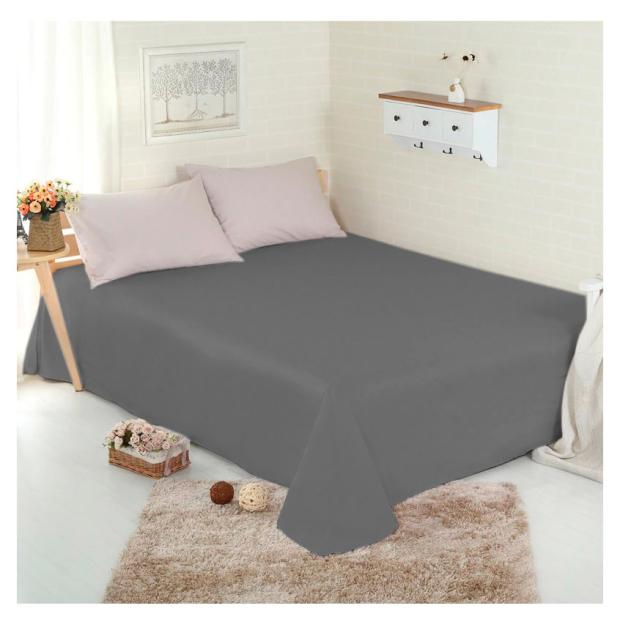 

Простыня 1,5-спальная Actuel хлопок серая, 150х210 см