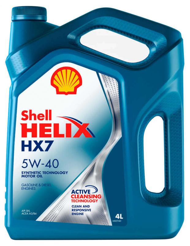 

Масло моторное SHELL Helix HX7 5W40 полусинтетическое, 4 л