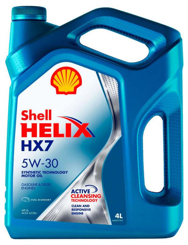 

Масло моторное SHELL Helix HX7 5W30 полусинтетическое, 4 л