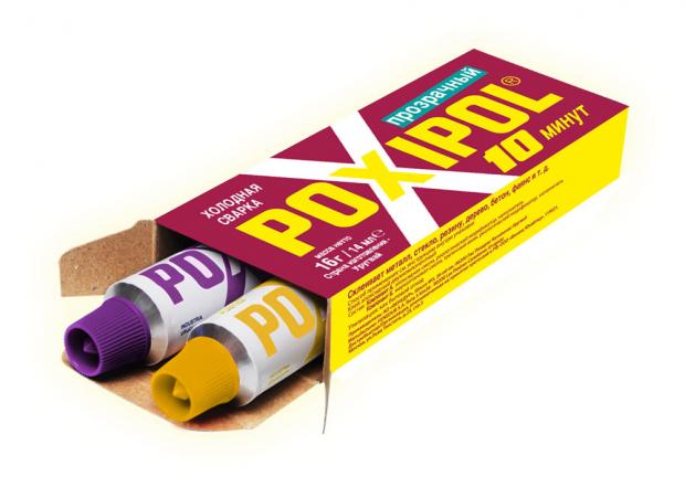 Холодная сварка Poxipol прозрачный красная этикетка 14 мл 274₽