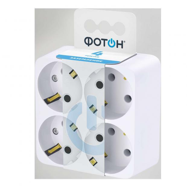 Разветвитель электрический Фотон АМ 16-4Е16А с заземлением 1 шт 245₽