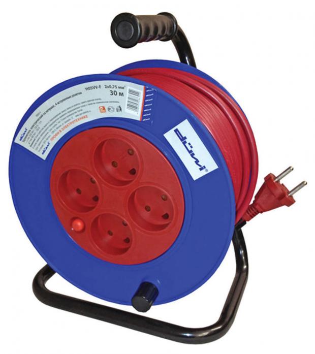 Удлинитель силовой duwi 2х075 на катушке 4 гнезда 30 м 1634₽