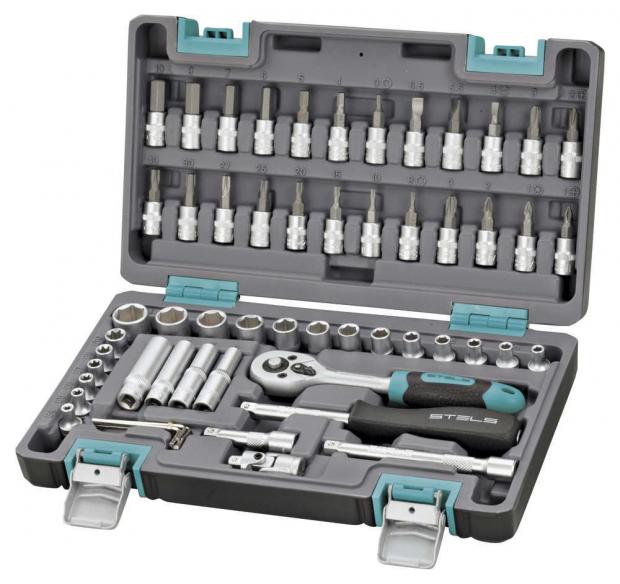 Набор инструментов Stels 14 CrV пластиковый кейс 57 предметов 2680₽