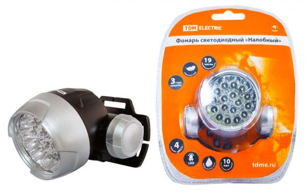 

Фонарь-налобный TDM светодиодный LED 3xAAA