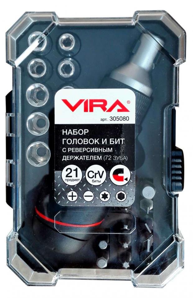 

Набор головок и бит Vira с реверсивной рукояткой, 21 предмет