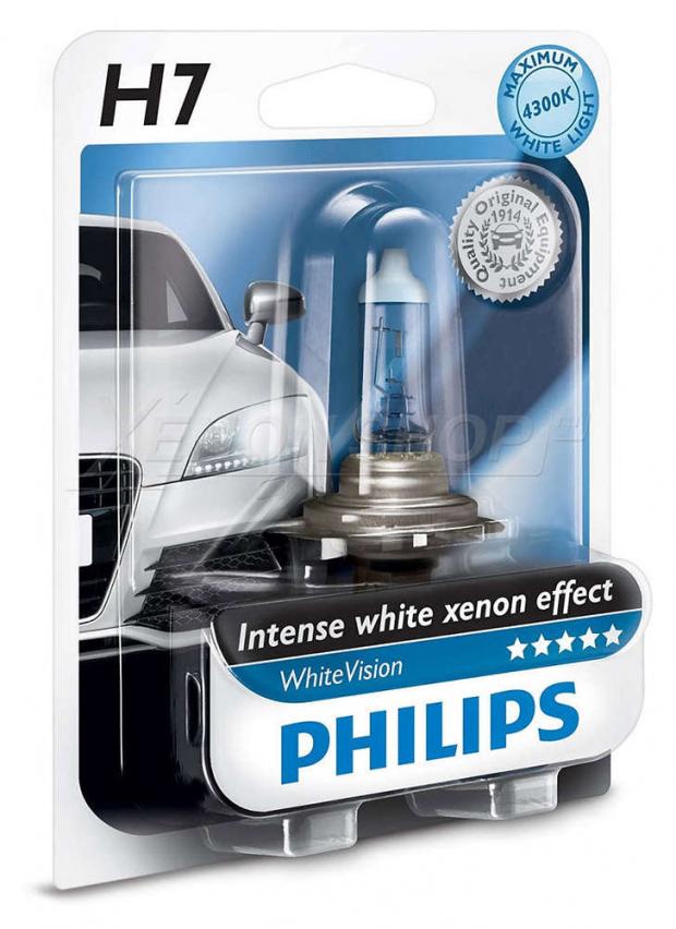 

Лампа галогенная Philips White Vision H7 12V- 55W PX26d