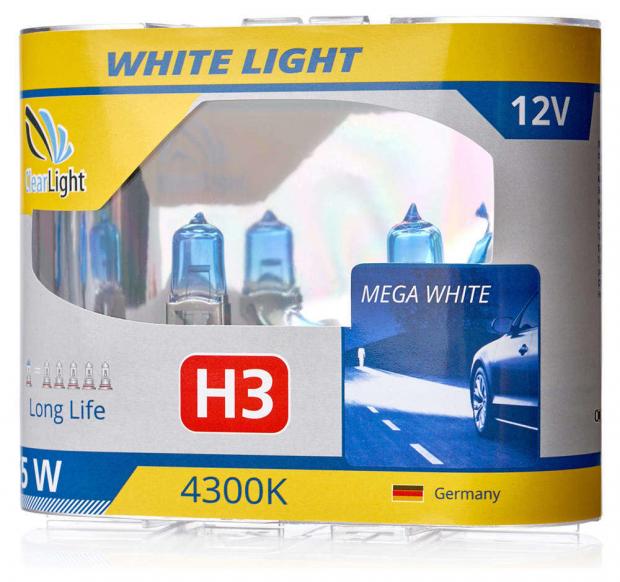 

Лампа галогенная Clearlight H3 White Light, 2 шт