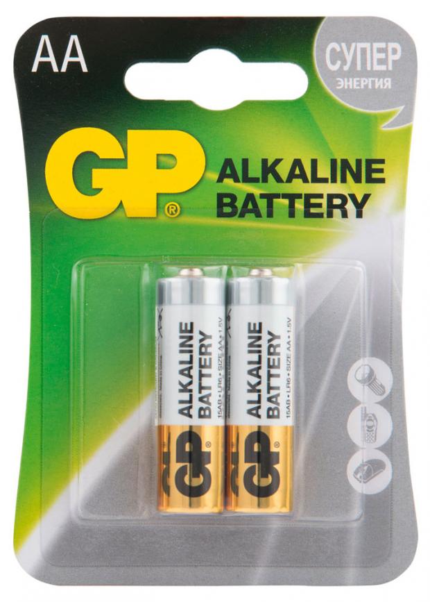 Батарейка GP алкалиновая типоразмера АА 2 шт 73₽