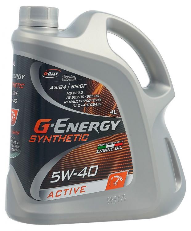 Масло моторное G-Energy Synthetic Active 5W40 SNCF A3B4 синтетическое 4 л 1799₽