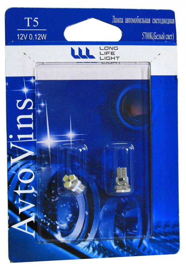 

Светодиод Avtovins 12V T5 3SMD для приборной панели, 2 шт