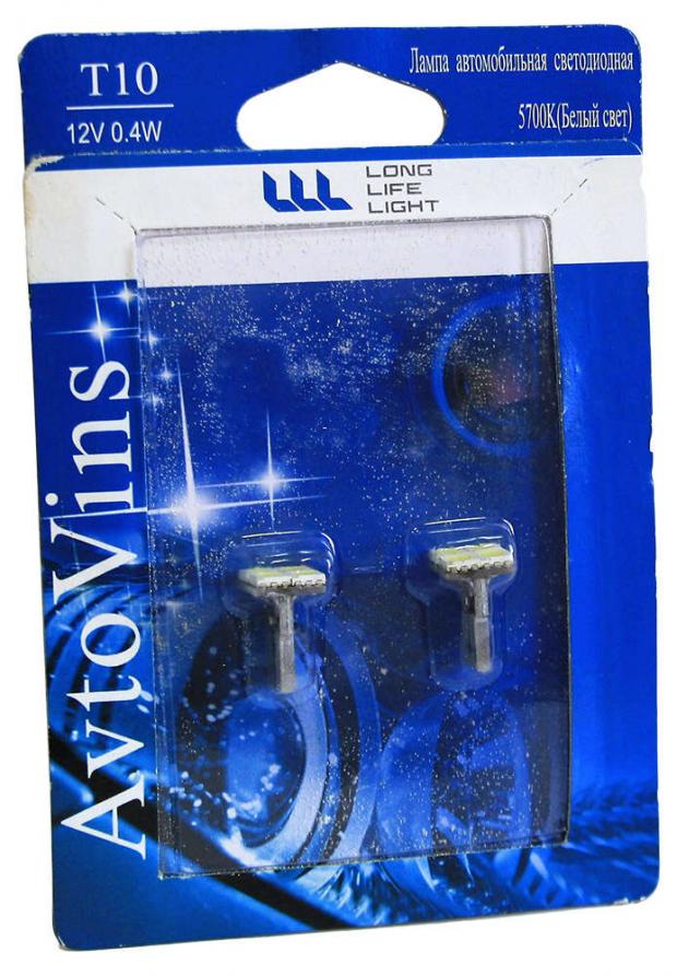 

Светодиод Avtovins 12V T10 4SMD габаритные огни, 2 шт