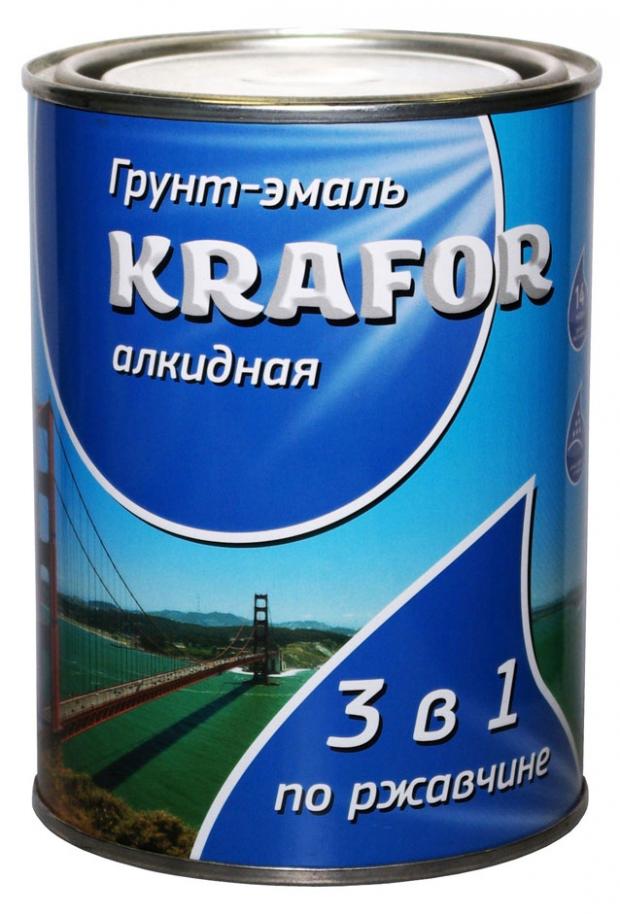 Грунт-эмаль Krafor 3 в 1 по ржавчине алкидная белая, 1 кг