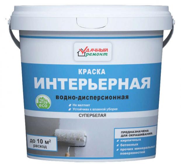 

Краска Удачный Ремонт интерьерная акриловая, 1,2 кг