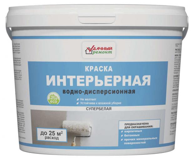 

Краска Удачный Ремонт интерьерная акриловая, 3 кг