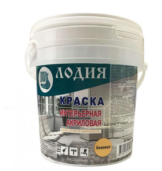 

Краска Лодия интерьерная акриловая я бежевая, 800 г