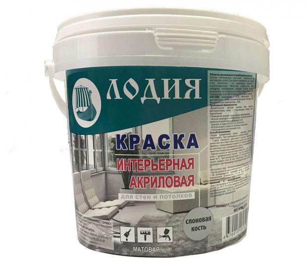 

Краска Лодия интерьерная акриловая я слоновая кость, 800 г