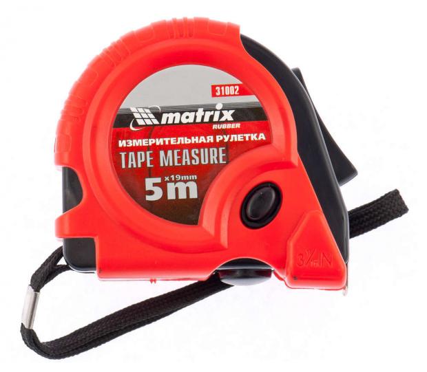 Рулетка Matrix Rubber обрезиненный корпус 5 м x 19 мм 109₽