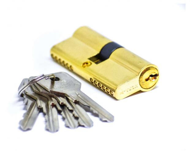 Цилиндрический механизм 60 ключ-ключ золотой 233₽