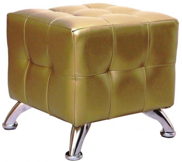 

Пуф «Шарм-Дизайн» Квадро ХРОМ GOLD, 38х38х36 см