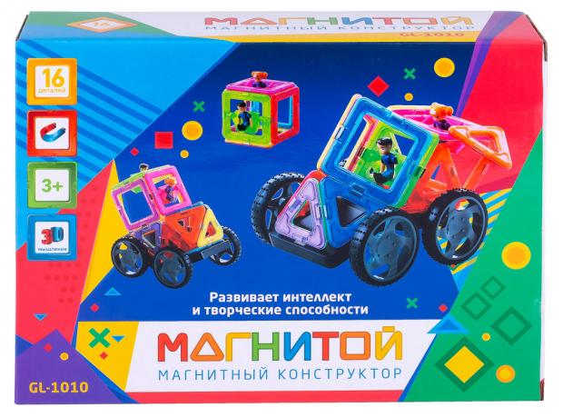

Конструктор «Магнитой» Машинка с 2 героями GL-1010 магнитный, 16 деталей