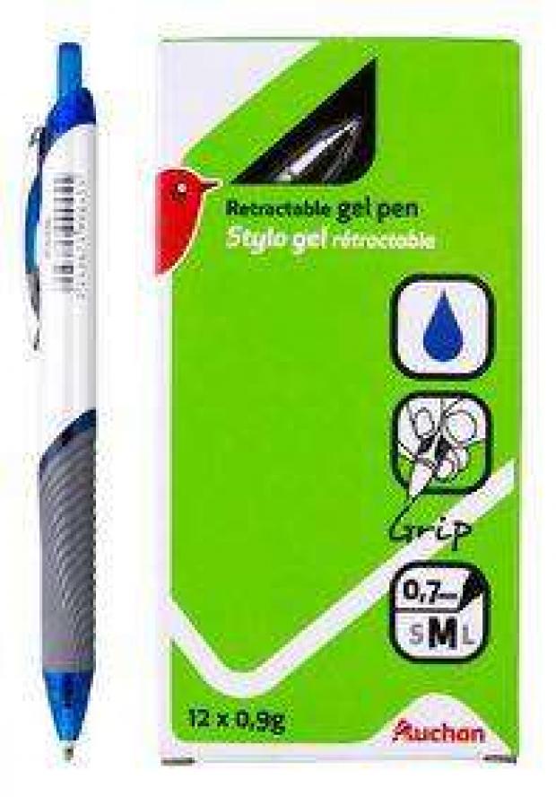 Ручка автоматическая АШАН гелевая синяя 07 мм 45₽