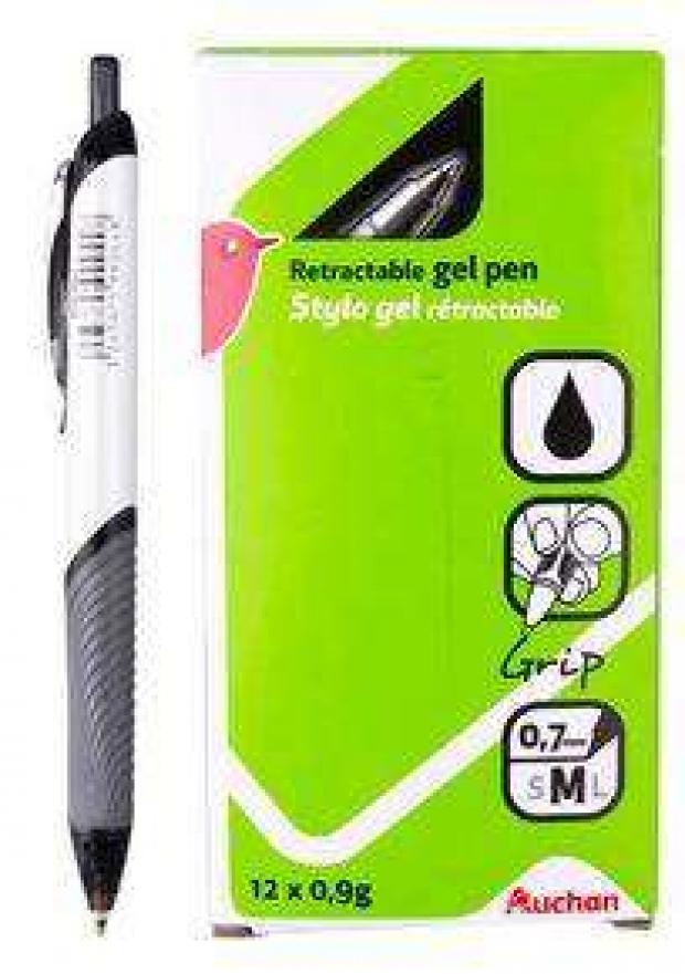 Ручка автоматическая АШАН гелевая черная 07 мм 45₽