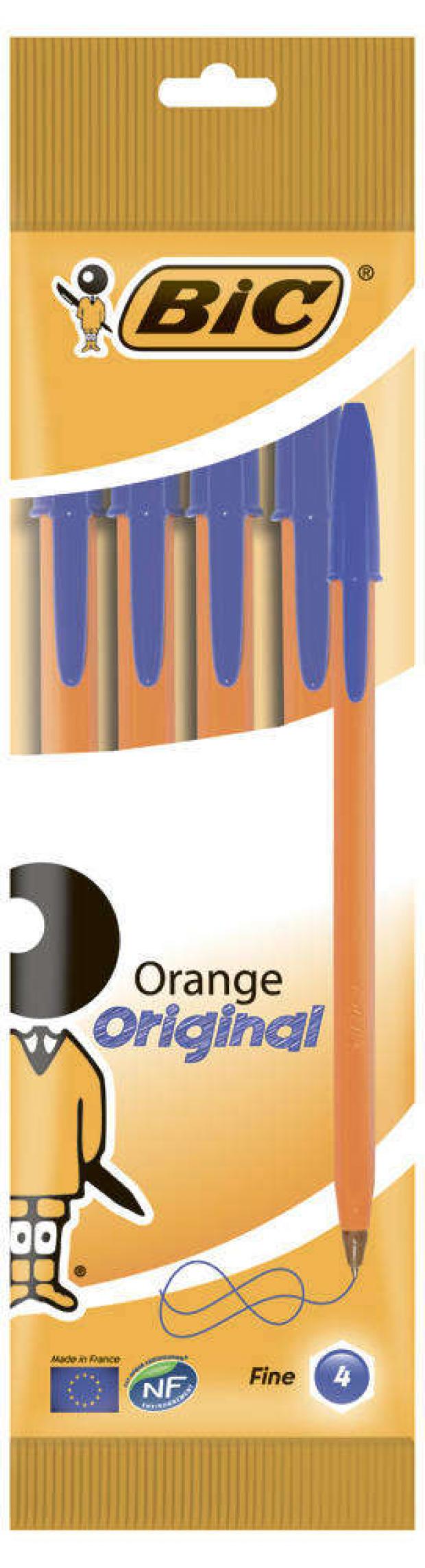 Набор шариковых ручек Bic Orange Fine 036 мм 4 шт 140₽