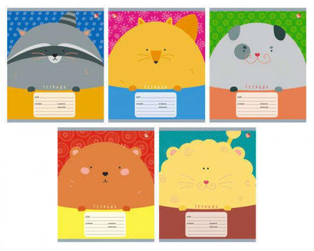 Тетрадь школьная Unnika Land Забавные зверушки в клетку А5 18 л 12₽