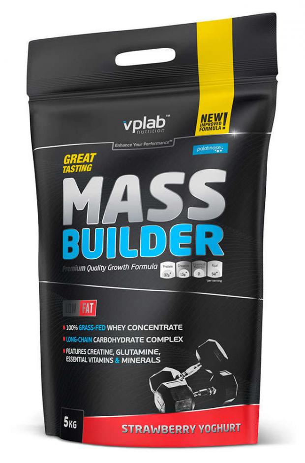 

Гейнер VPlab Mass Builder клубника/йогурт, 5 кг