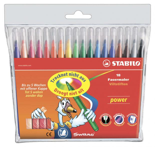 

Фломастеры Stabilo Power, 18 цветов