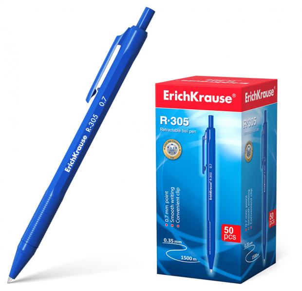 Ручка шариковая Erich Krause R-305 синяя 37₽