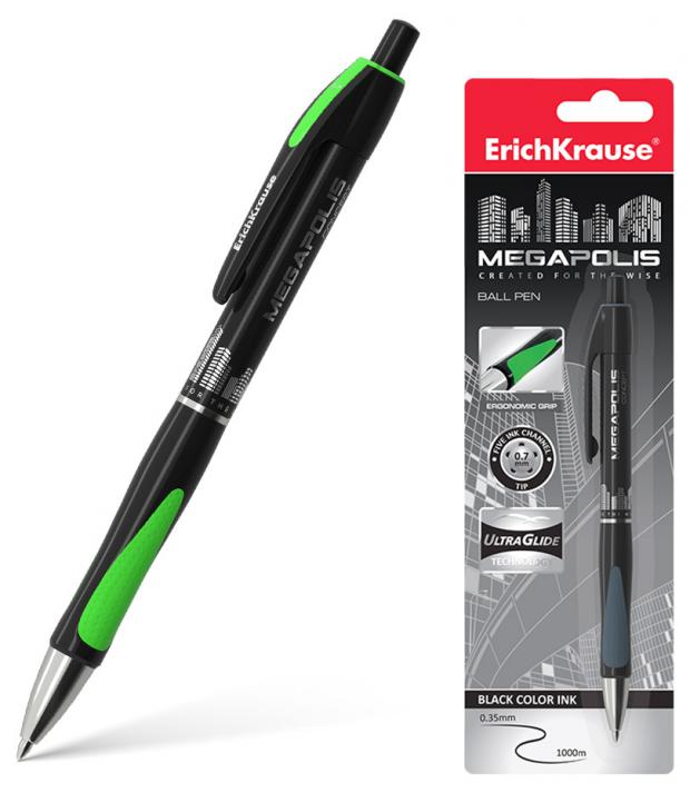 Ручка шариковая Erich Krause Megapolis Concept черная 60₽