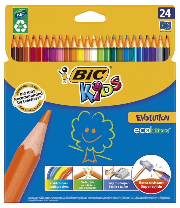 Набор цветных карандашей Bic Kids Evolution 24 цвета 470₽