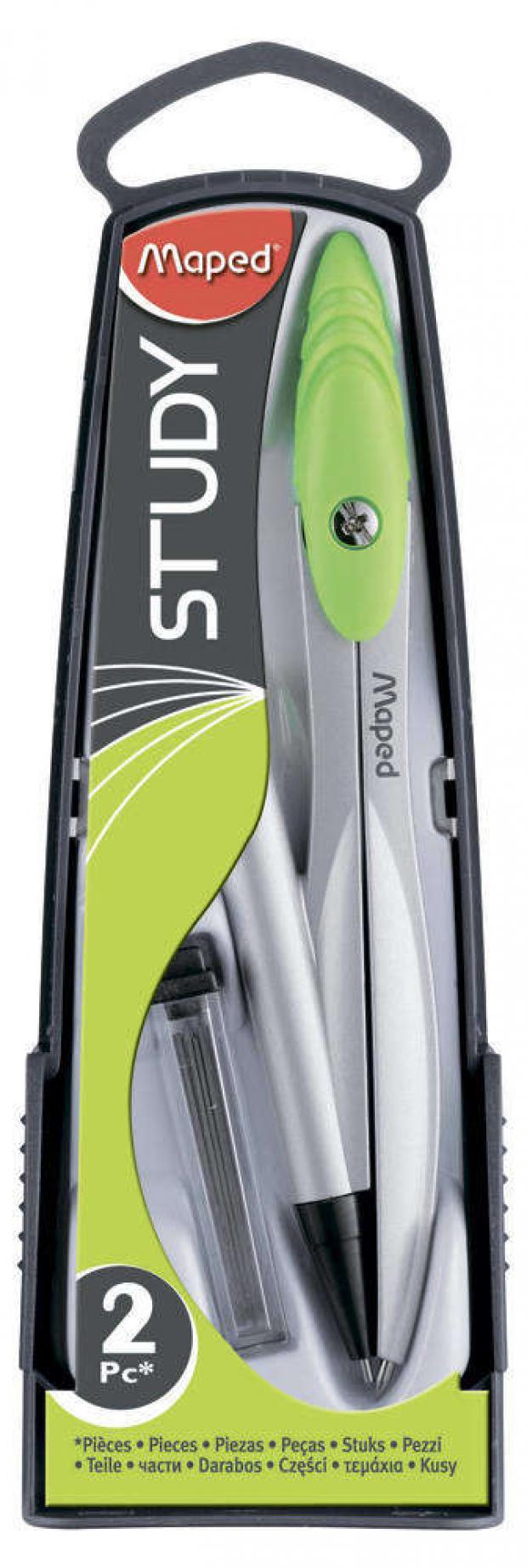 Циркуль из цинкового сплава Maped Study с механическим карандашом 05 мм 180₽