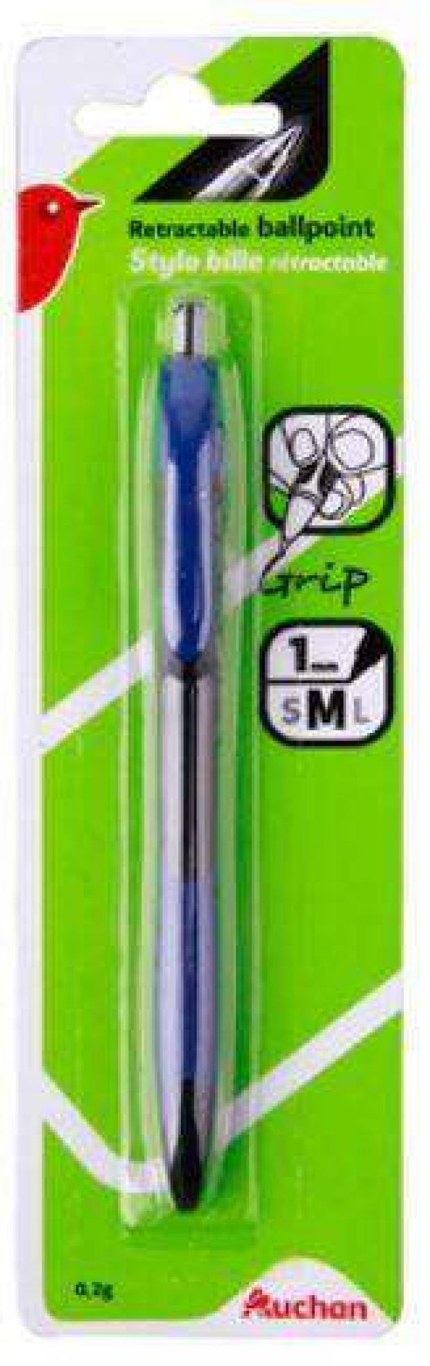 Ручка шариковая АШАН автоматическая синяя 30₽