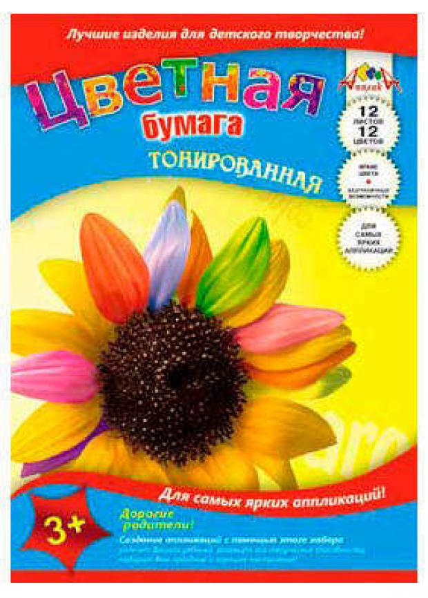 Бумага цветная Апплика тонированная 12 л 45₽