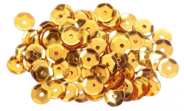 Пайетки Colibry 6 мм золото 10 г 40₽