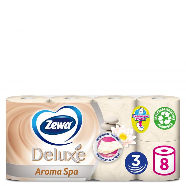 

Туалетная бумага Zewa Deluxe АромаСпа 3 слоя, 8 рулонов