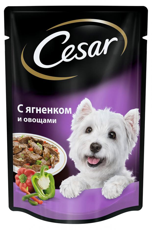 Консервированный корм для собак Cesar с ягненком и овощами в соусе, 85 г