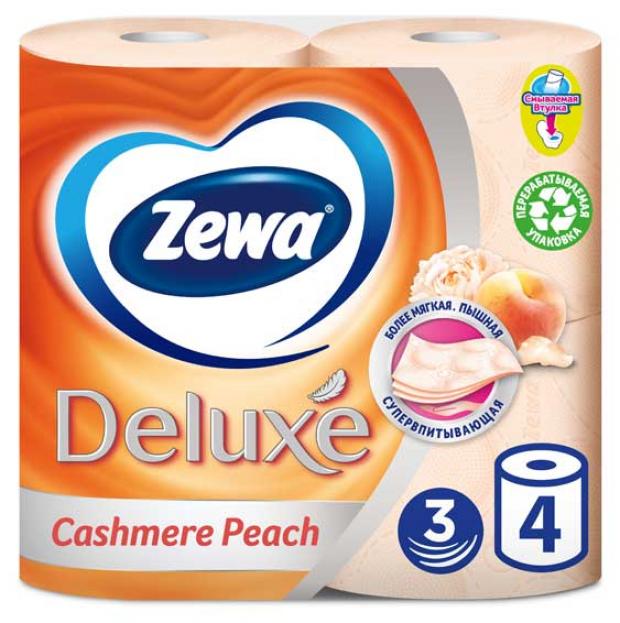 Туалетная бумага Zewa Deluxe Персик 3 слоя 4 рулона 115₽