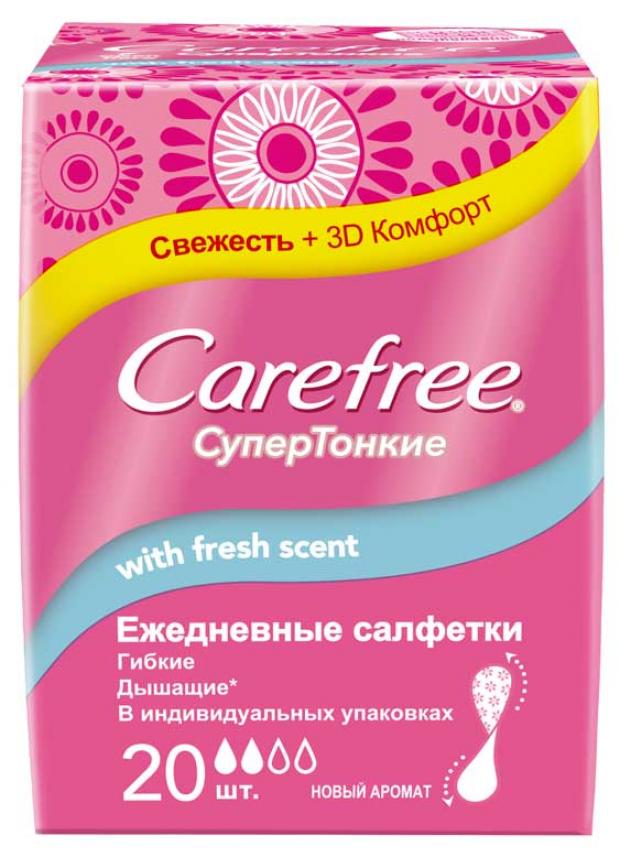 

Прокладки ежедневные Carefree With Fresh Scent супертонкие, 20 шт