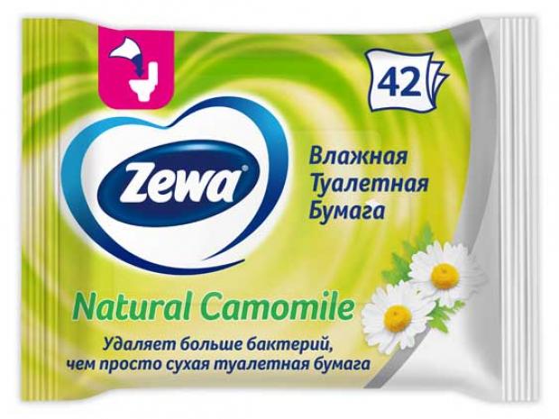 

Влажная туалетная бумага Zewa Ромашка, 42 шт