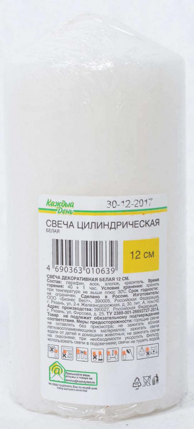 

Свеча-столбик «Каждый день» белая, 12 см
