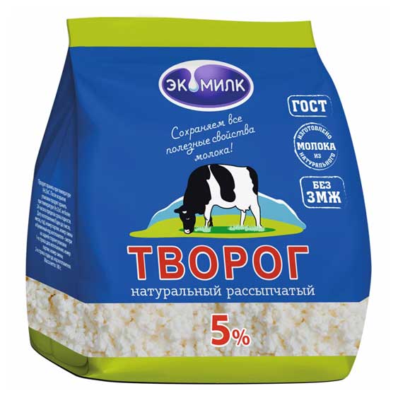 

Творог рассыпчатый Экомилк 5% БЗМЖ, 350 г