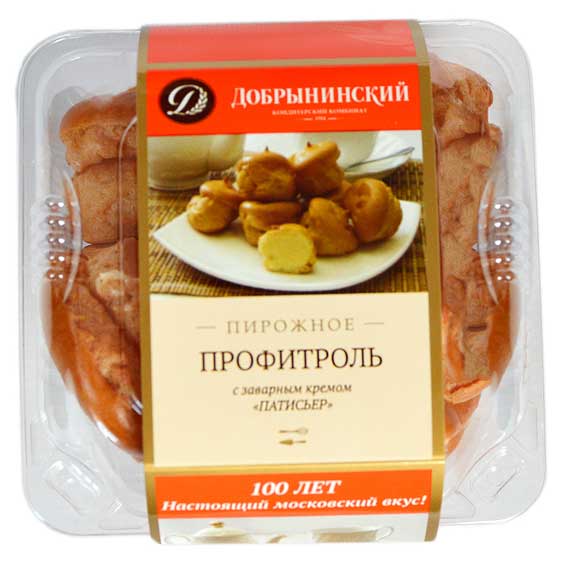 

Пирожное Добрынинский Профитроли с заварным кремом Патиссьер, 185 г