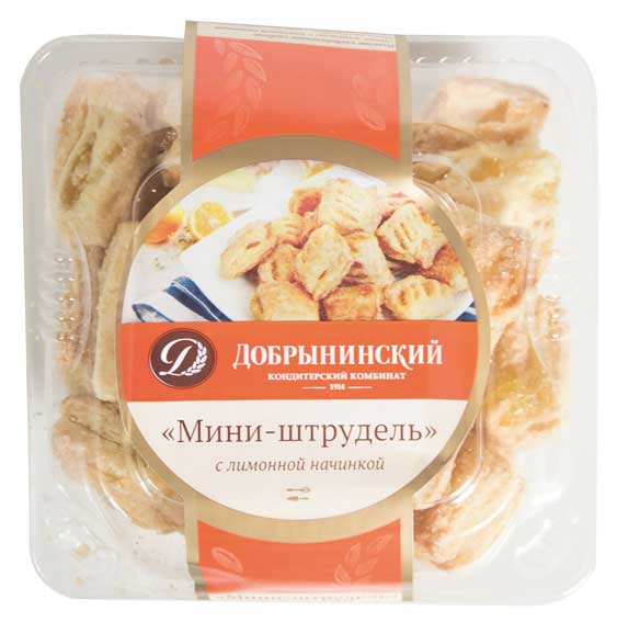 

Мини-штрудель слоеный Добрынинский конвертики с лимонной начинкой, 200 г