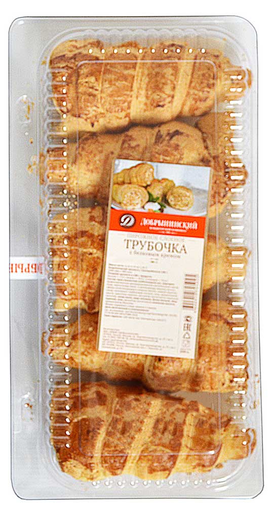 

Пирожные слоеные Добрынинский Трубочки с белковым кремом 5 шт, 250 г